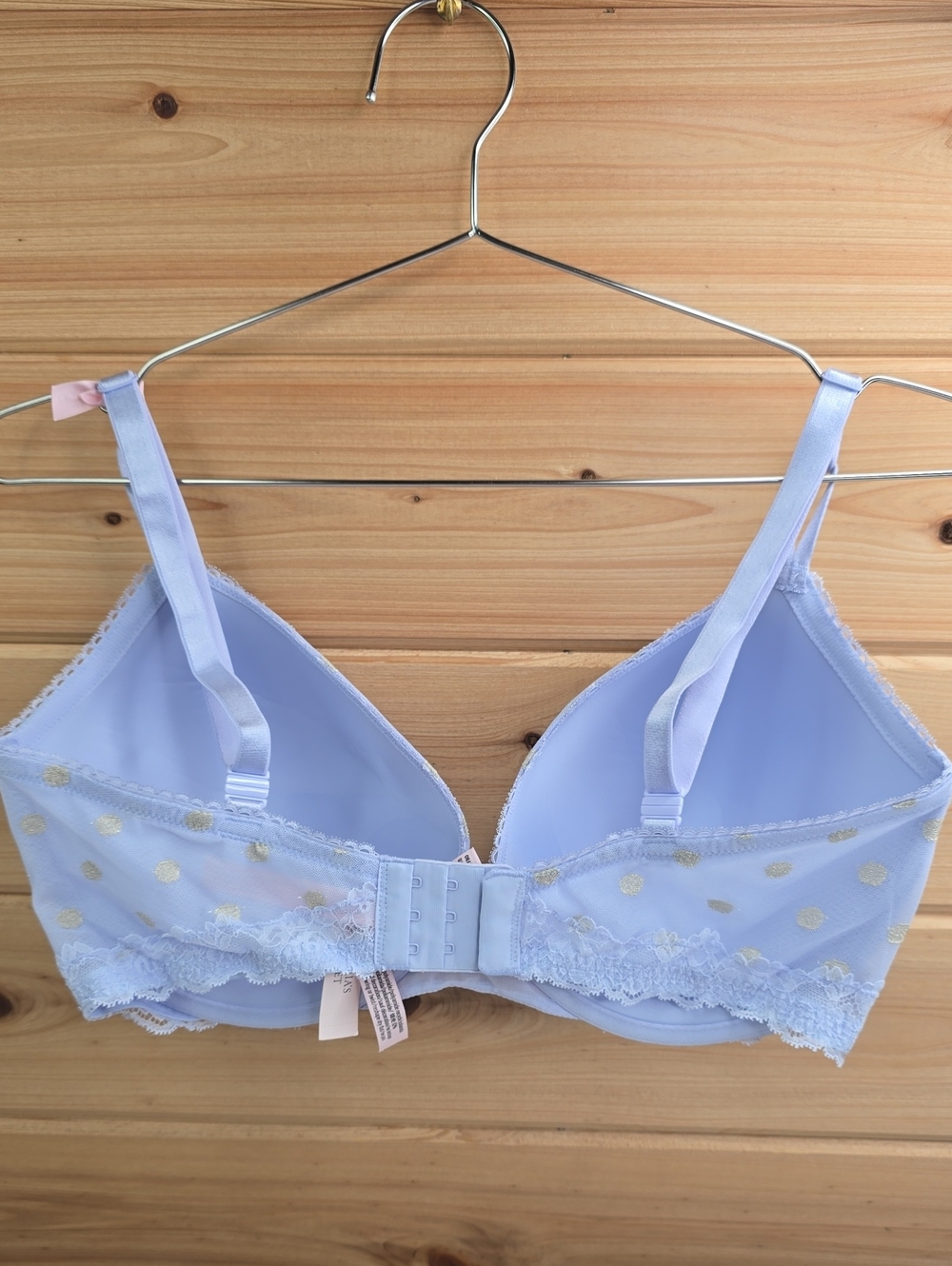Victoria's Secret Sexy Tee Sheer Heritage Shimmer Dot Wireless Push-Up Bra 34DDD - Picture 4 of 6